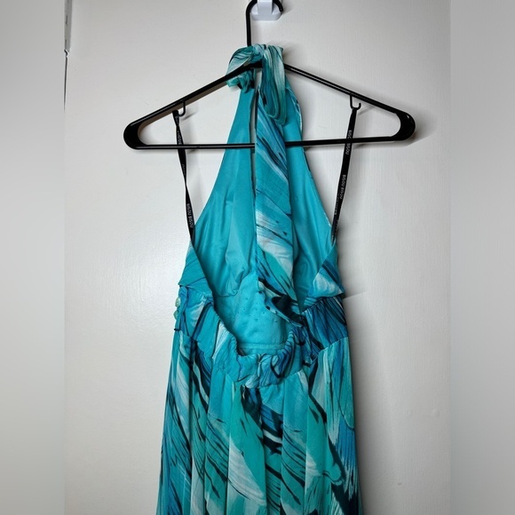 Bisou Bisou Butterfly Wing Turquoise Blue Halter Fairycore Maxi Dress Size 6 - Picture 10 of 14